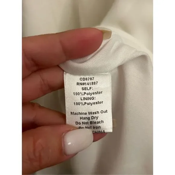 TCEC asymmetrical ruffle dress white M - Picture 4 of 6